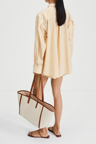 Jansell shirt yellow white striped stylein back image