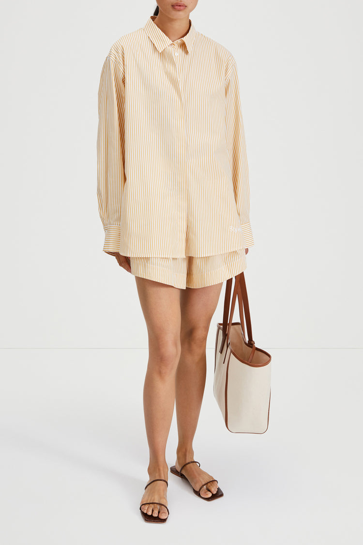 Jansell shirt yellow white striped stylein front image