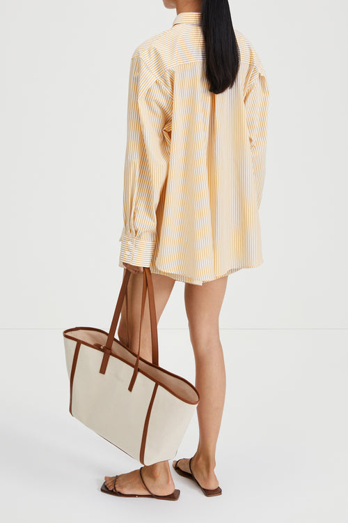 Jojo shorts yellow white stripe stylein back image