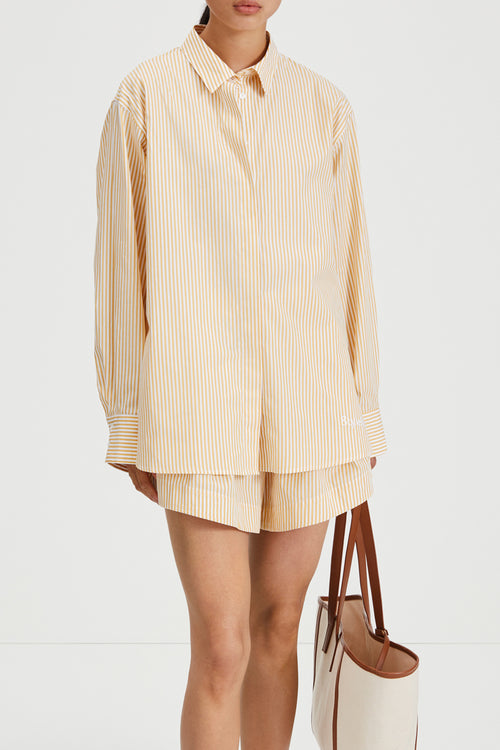 Jojo shorts yellow white stripe stylein front image