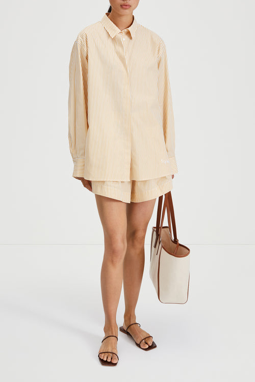 Jojo shorts yellow white stripe stylein front image