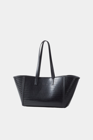 black croc embossed faux leather tote bag stylein yendi packshot