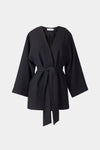 Balsas is a kimono jacket made from Stylein’s beautiful and easily maintained crepe quality. It has dropped shoulders, wide sleeves and an attached belt at the waist for the signature silhouette.
