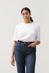 Jana is our signature t-shirt shaped to a fitted silhouette with a rounded neck, made from a beautiful soft cotton mix.