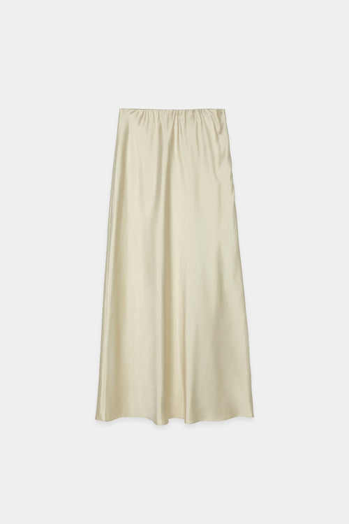 Magda skirt maxi bias cut shiny cream stylein packshot