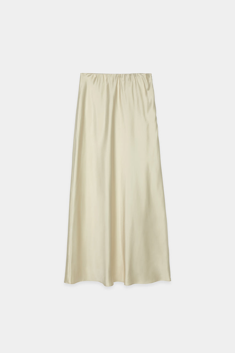 Magda skirt maxi bias cut shiny cream stylein packshot