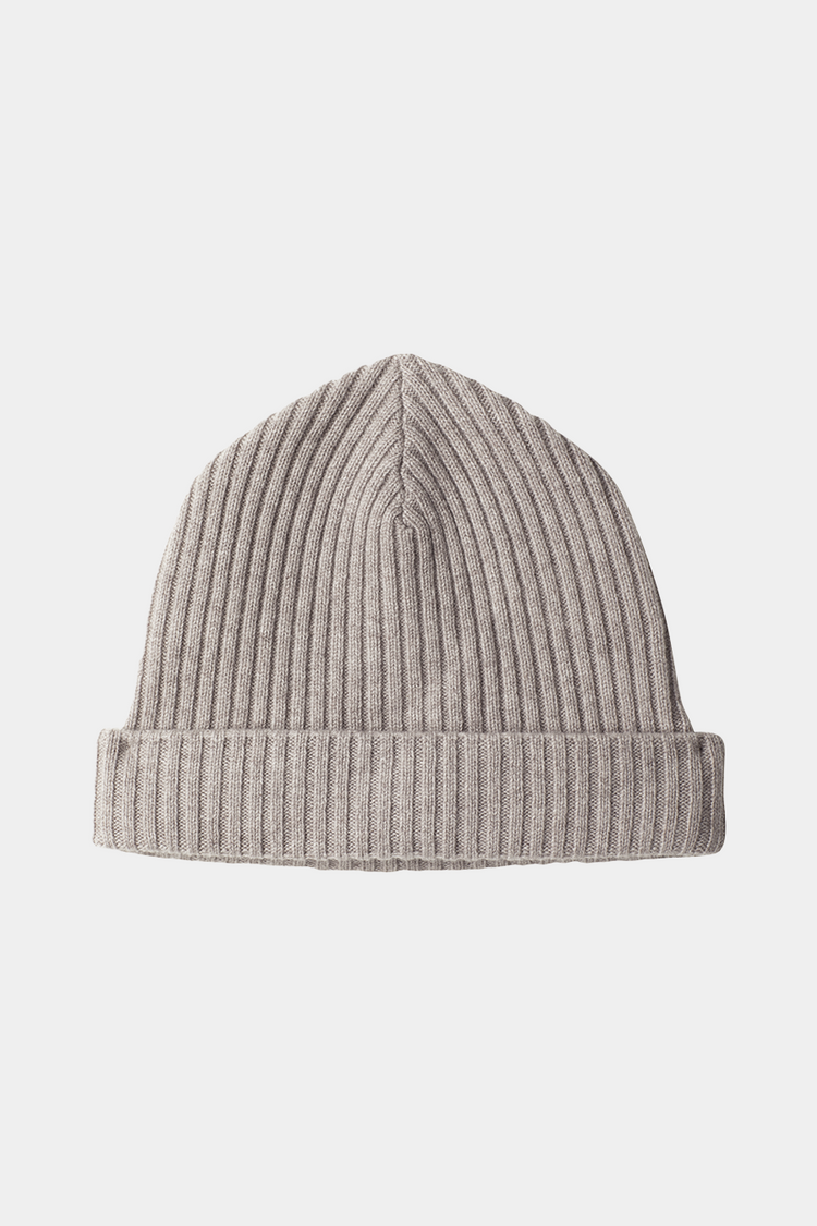 Astrid beanie hat ribbed folded edge cashmere oat beige stylein packshot