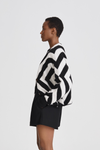 LOWE CARDIGAN - BLACK/WHITE