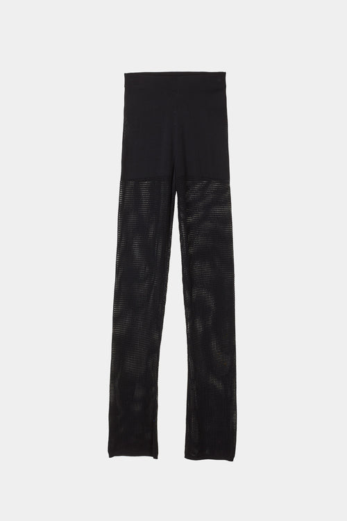 Odin trousers beach knitted mesh see trough straight full length black stylein packshot