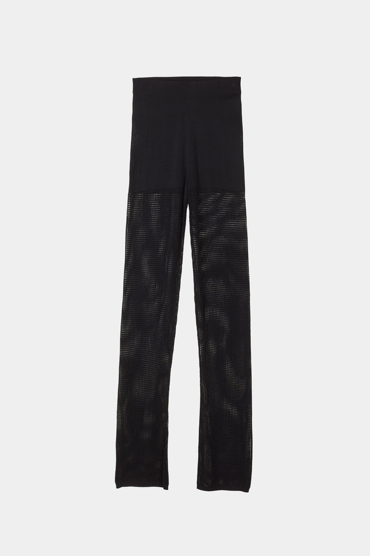 Odin trousers beach knitted mesh see trough straight full length black stylein packshot