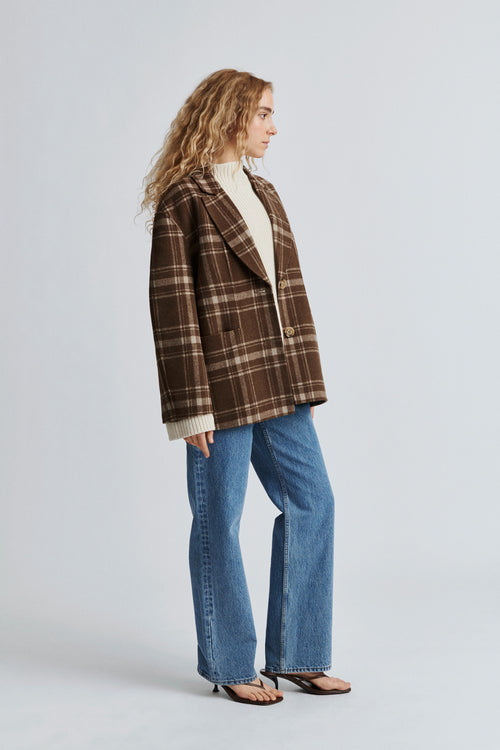 TIBRO JACKET - BROWN CHECK