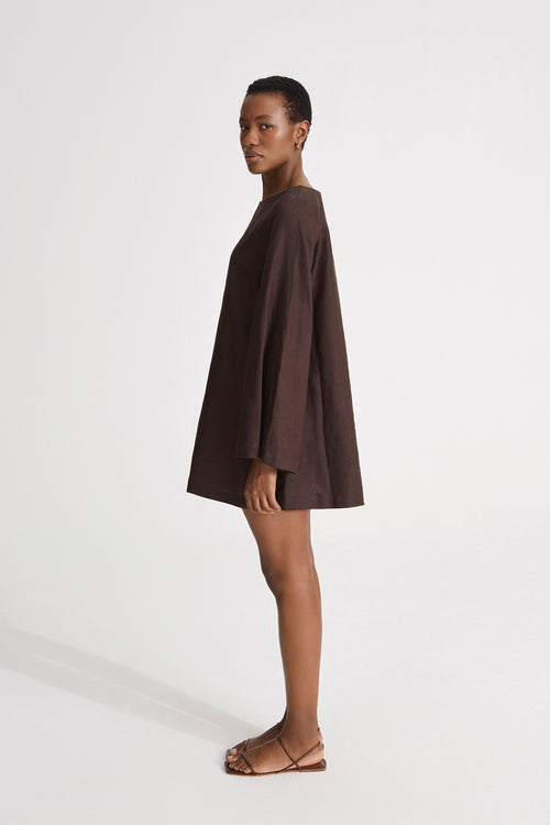 SYRACUSE DRESS - DARK BROWN