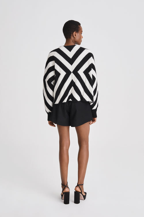 Brienza shorts wool mix high waisted black stylein back image