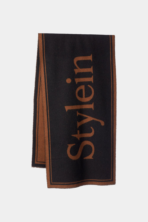 THALIA SCARF - BLACK & CAMEL